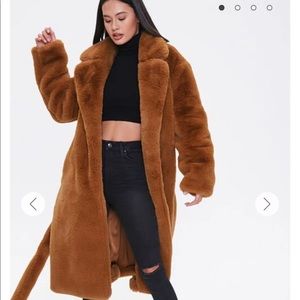 Faux Fur Longline Coat